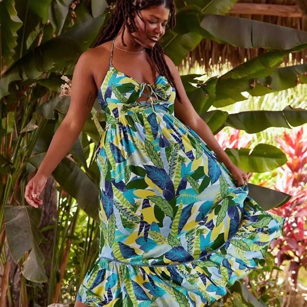 AERIE | Halter Beach Maxi Sundress - Picture 4 of 8